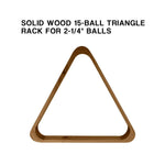 ARIX - Sets 15-Ball & 10-Ball for Triangle Pool Multi-Size Rack, Triangle Wood Solid Finish Wood Natural
