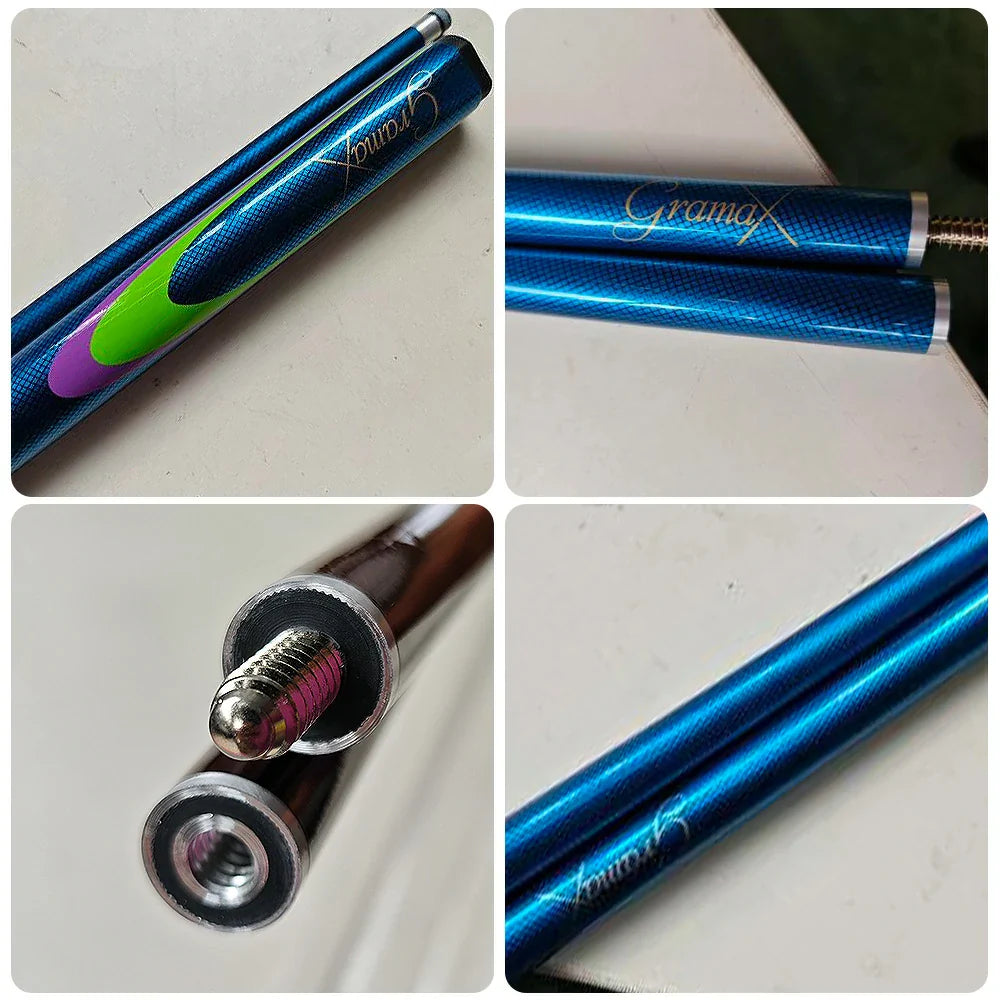 ARIX Carbon Fiber Cue Stick 9.5MM Tip 145CM 1/2 Split Screw Connection Precision Performance Durable & Rust-Free Blue