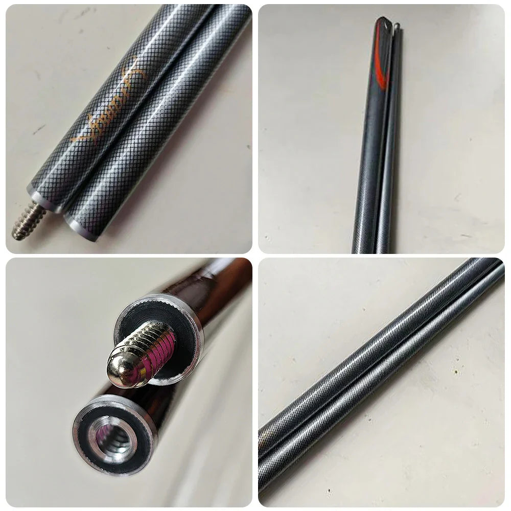 ARIX Carbon Fiber Cue Stick 9.5MM Tip 145CM 1/2 Split Screw Connection Precision Performance Durable & Rust-Free Silver