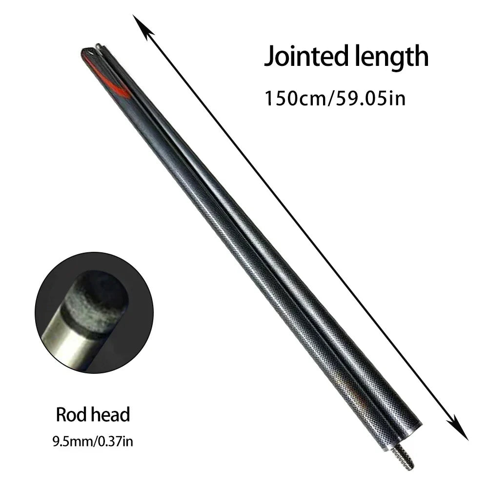 ARIX Carbon Fiber Cue Stick 9.5MM Tip 145CM 1/2 Split Screw Connection Precision Performance Durable & Rust-Free Silver