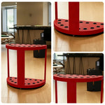 ARIX 15-Hole Acrylic Cue Rack Free-Standing Stable Design with Non-Slip Base Smooth Protective Edges Red
