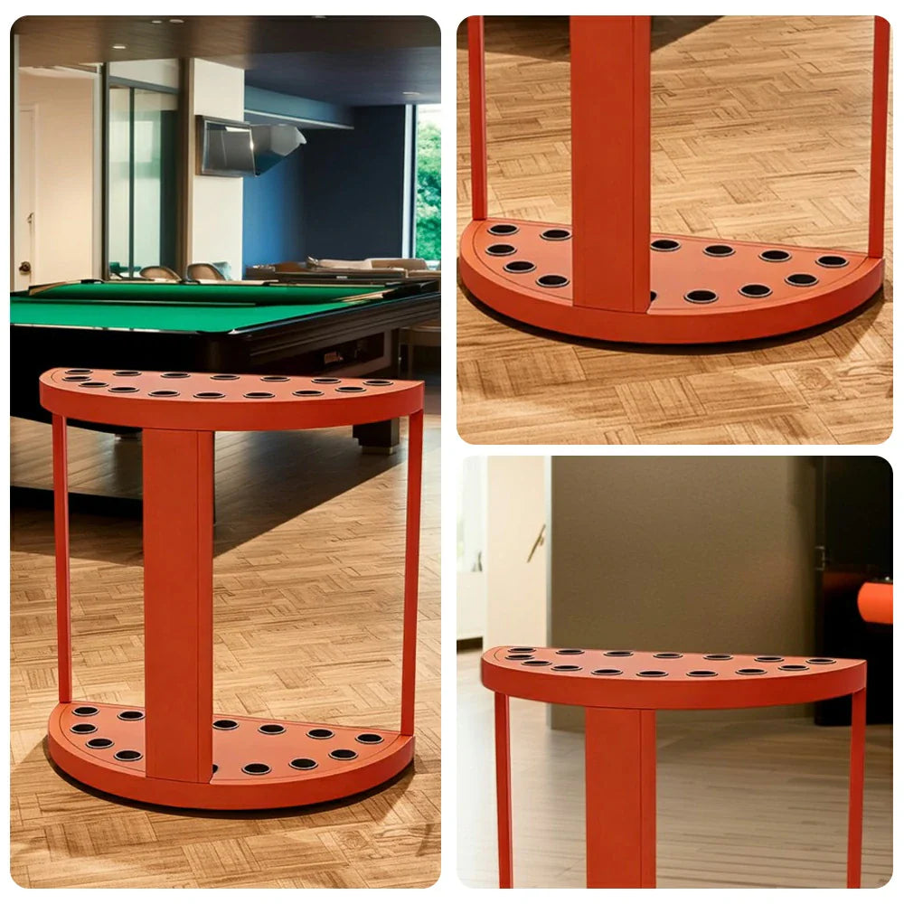 ARIX 15-Hole Acrylic Cue Rack Free-Standing Stable Design with Non-Slip Base Smooth Protective Edges Orange