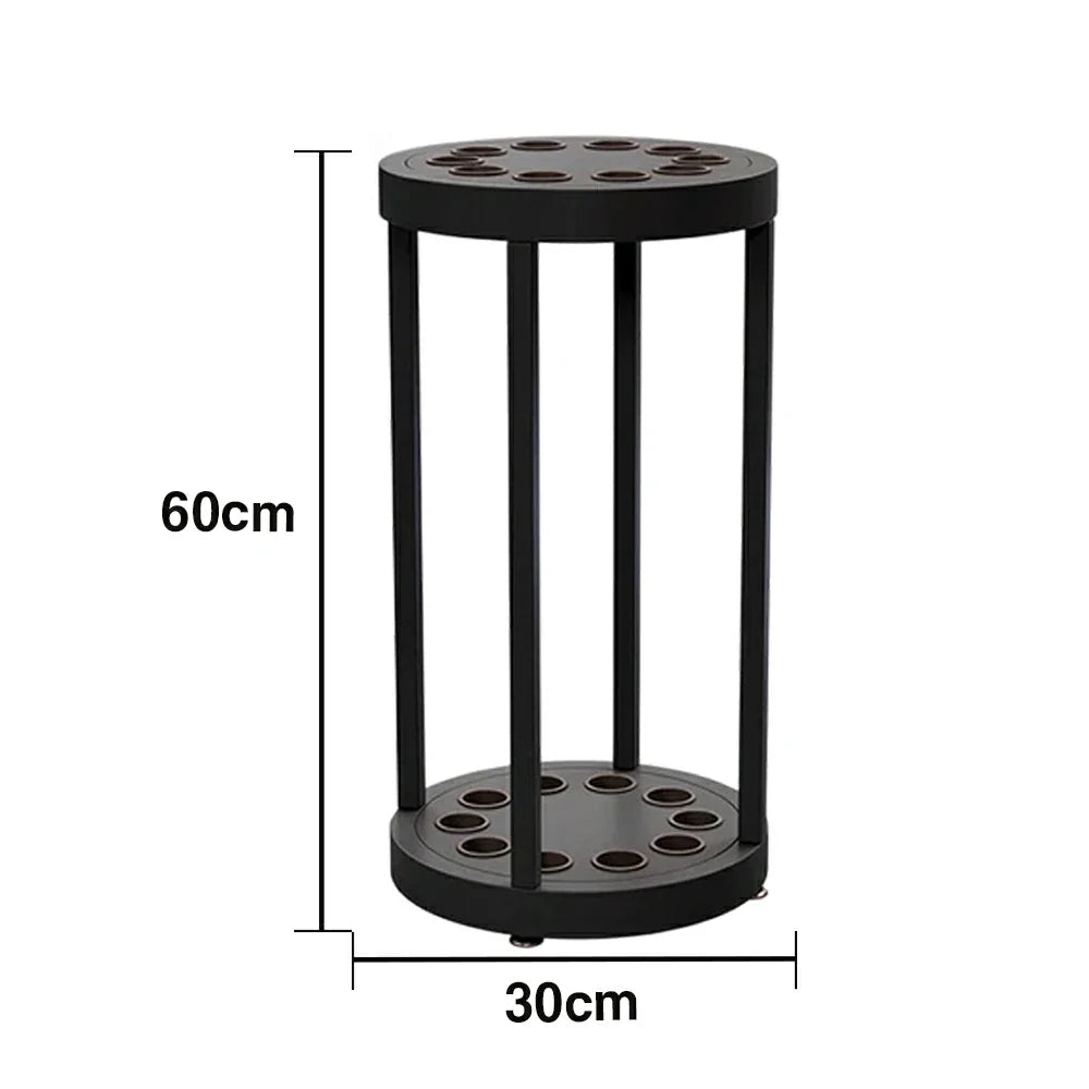 ARIX 10-Hole Acrylic Cue Rack Free-Standing Stable Design with Non-Slip Base Smooth Protective Edges Black