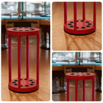ARIX 10-Hole Acrylic Cue Rack Free-Standing Stable Design with Non-Slip Base Smooth Protective Edges Red