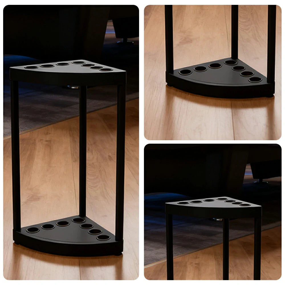 ARIX 7-Hole Acrylic Cue Rack Free-Standing Stable Design with Non-Slip Base Smooth Protective Edges Black