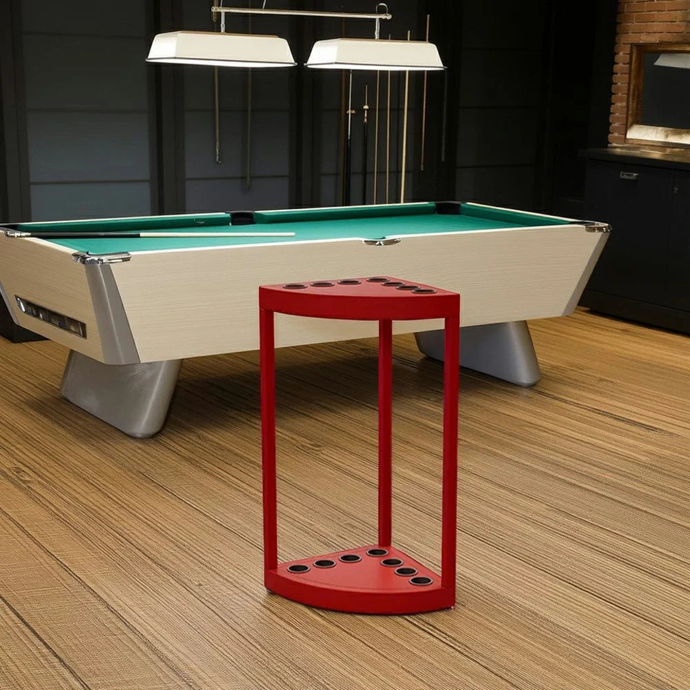 ARIX 7-Hole Acrylic Cue Rack Free-Standing Stable Design with Non-Slip Base Smooth Protective Edges Red