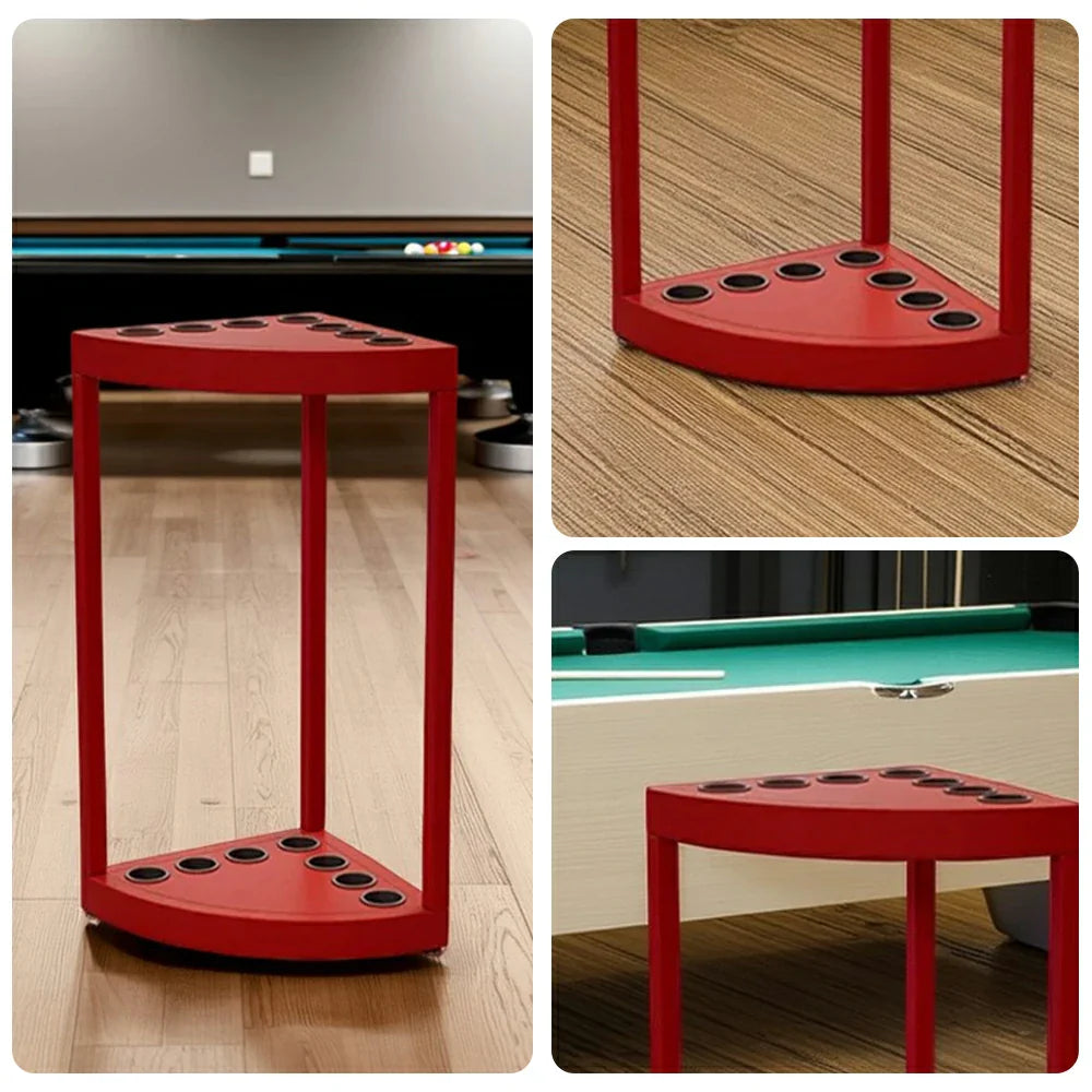ARIX 7-Hole Acrylic Cue Rack Free-Standing Stable Design with Non-Slip Base Smooth Protective Edges Red