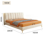 LUXORA B1003 Solid 150/180cm Wood Length Tech Fabric Frame Bed-White