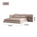 LUXORA B1068 Tech Length Frame Solid Wood Fabric 150/180cm Matte Bed-White