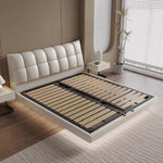 LUXORA B1195 Cowhide Frame Length 150/180cm Wood Solid Bed-White
