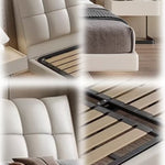LUXORA B1195 Cowhide Frame Length 150/180cm Wood Solid Bed-White