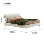 LUXORA B1291 Solid Wood Premium Linen Length Frame 150/180cm Bed-White