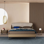 LUXORA B1291 Solid Wood Premium Linen Length Frame 150/180cm Bed-White