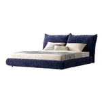 LUXORA B1308 Length Frame Chenille Solid Wood Fabric 150/180cm Bed-Blue