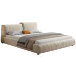 LUXORA B1315 Fabric Solid Matte 150/180cm Frame Wood Length Bed-White