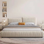 LUXORA B1315 Fabric Solid Matte 150/180cm Frame Wood Length Bed-White