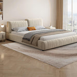 LUXORA B1315 Fabric Solid Matte 150/180cm Frame Wood Length Bed-White