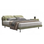 LUXORA B1043 Cowhide 150/180cm Wood Length Frame Solid Bed-Green