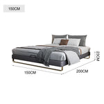 LIVARA B1145 Length Wood 150/180cm Solid Headless Bed- Gray