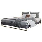 LIVARA B1145 Length Wood 150/180cm Solid Headless Bed- Gray