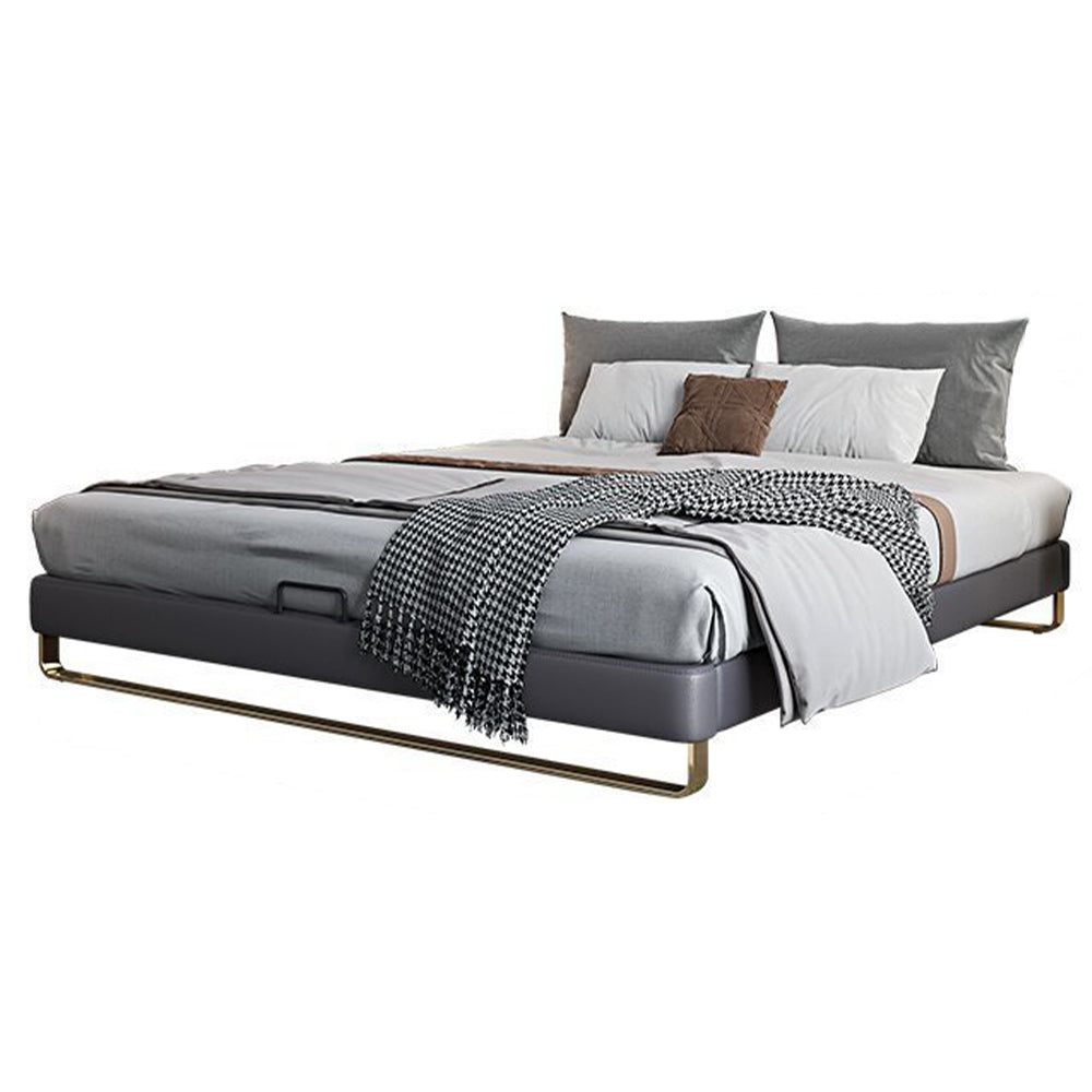 LIVARA B1145 Length Wood 150/180cm Solid Headless Bed- Gray