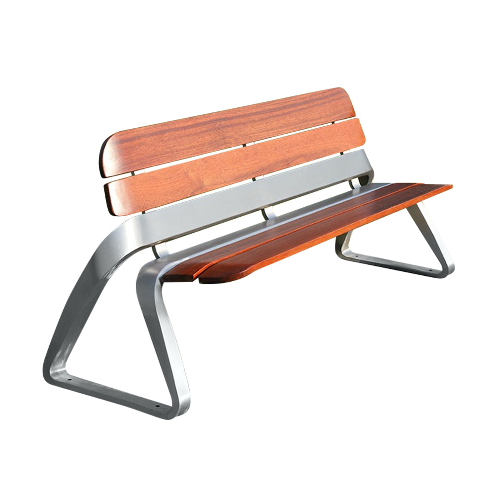 SOLARA Stainless - Steel Wood Garden Chair Merbau Brown&Silver