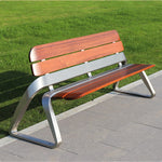 SOLARA Stainless - Steel Wood Garden Chair Merbau Brown&Silver