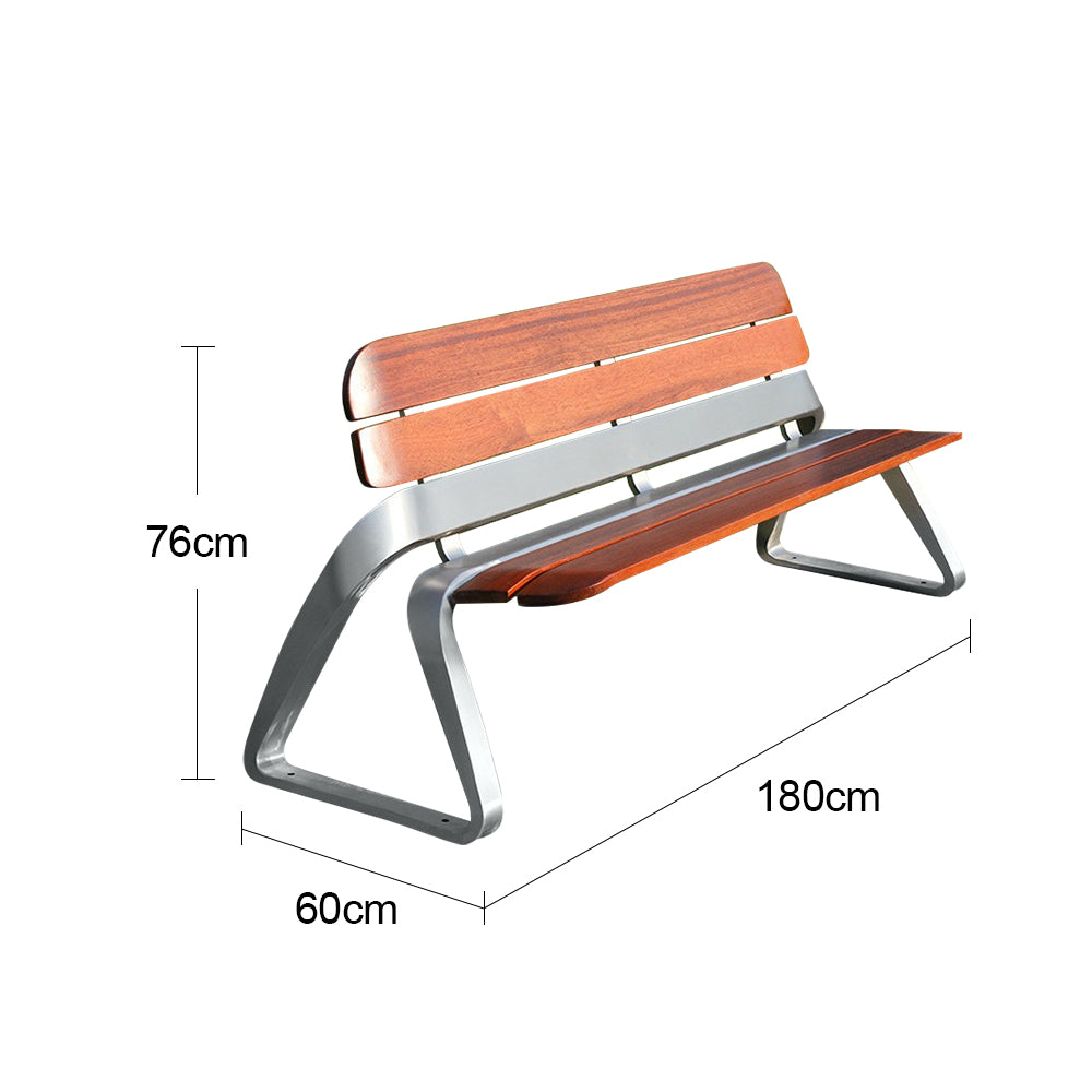 SOLARA Stainless - Steel Wood Garden Chair Merbau Brown&Silver