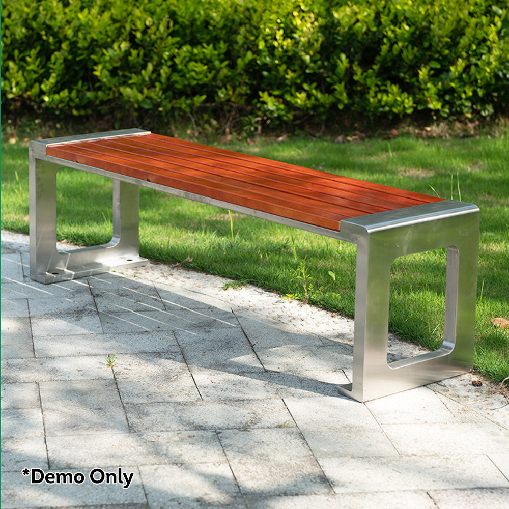 SOLARA Outdoor Anti-corrosive Stainless Wood Steel Bench