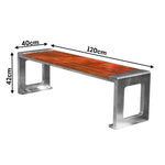 SOLARA Outdoor Anti-corrosive Stainless Wood Steel Bench