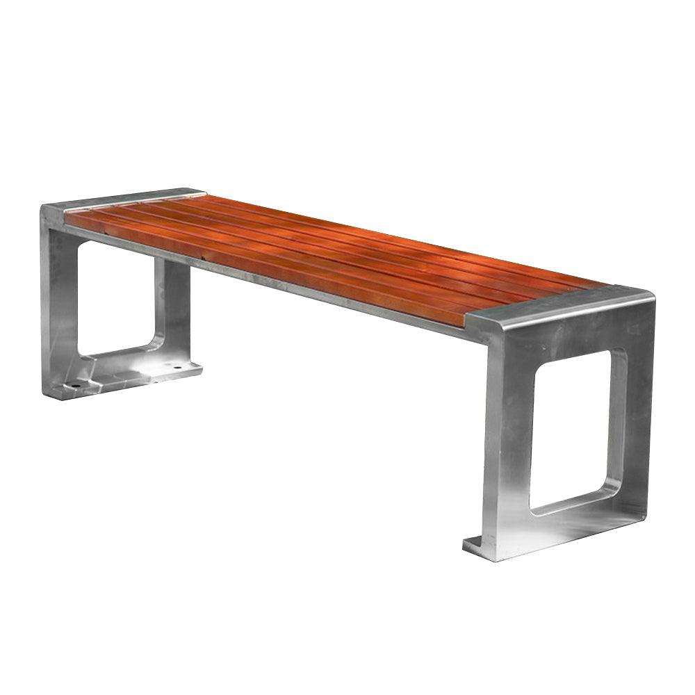 SOLARA Outdoor Anti-corrosive Stainless Wood Steel Bench