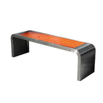SOLARA Outdoor Anti-corrosive Stainless Wood Steel Bench