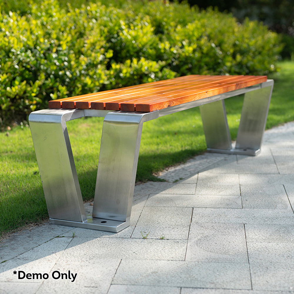SOLARA Outdoor Anti-corrosive Stainless Wood Steel Bench