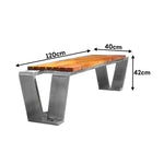 SOLARA Outdoor Anti-corrosive Stainless Wood Steel Bench