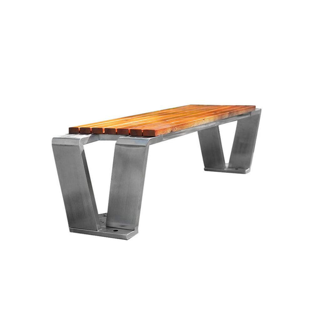 SOLARA Outdoor Anti-corrosive Stainless Wood Steel Bench
