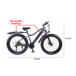VOLTUS Cruiser eBike Motorized Bike Bicycle Beach Electric Snow 26-inch Battery