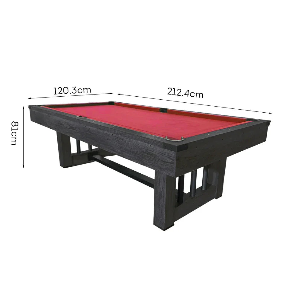 CUETIQ 7FT Design KD Strong - KD Durable Construction, Precise Table, Rebound, Pool Support, Half Ball Black&Wood