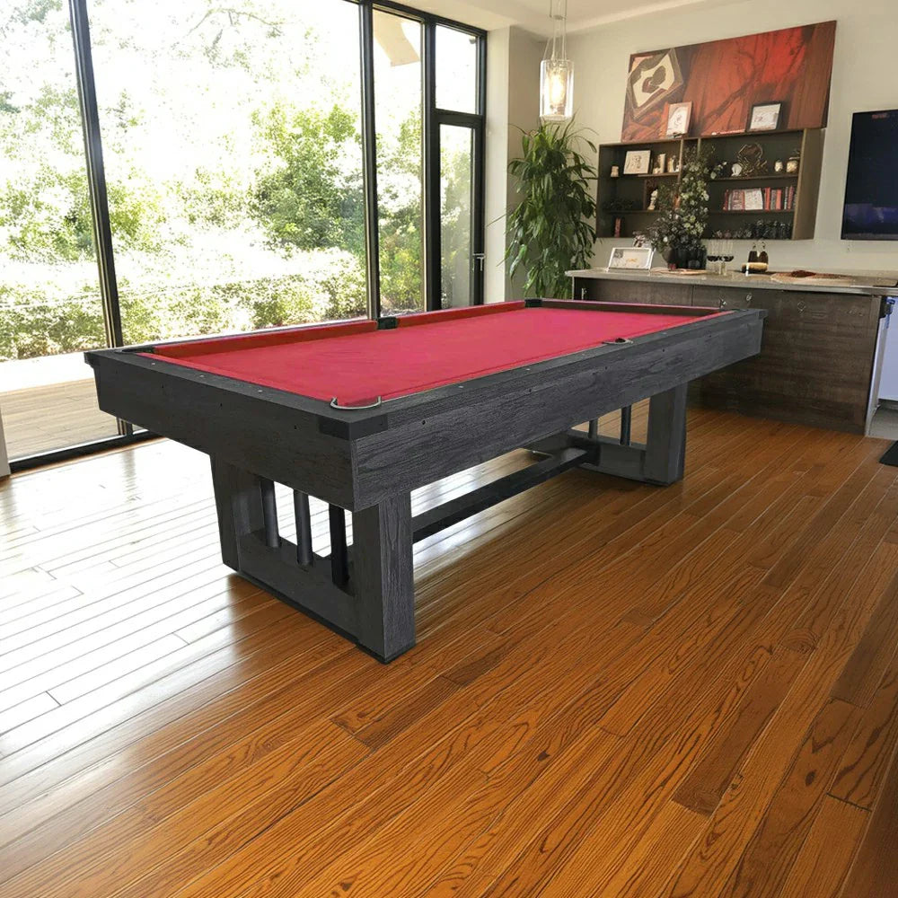 CUETIQ 7FT Design KD Strong - KD Durable Construction, Precise Table, Rebound, Pool Support, Half Ball Black&Wood