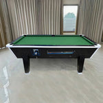LIVARA 7FT/8FT Storage Pool Border Top, Reinforced Black MDF/Marble Ball Coin-Operated - Design Iron - Box, Table Legs, Green