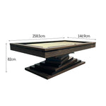 CUETIQ GE17 Leather Leg Premium Cloth, 7FT/8FT/9FT - Pockets, Pool Solid Luxury Table Wool Wood Design, Frame, Distinctive Stability