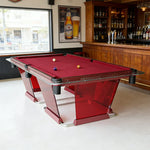 CUETIQ Billiard Table - 304 Stainless Steel Frame Premium Construction Professional Full-Size Design for Home & Commercial Use - Flame Red