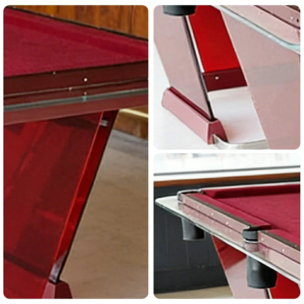 CUETIQ Billiard Table - 304 Stainless Steel Frame Premium Construction Professional Full-Size Design for Home & Commercial Use - Flame Red