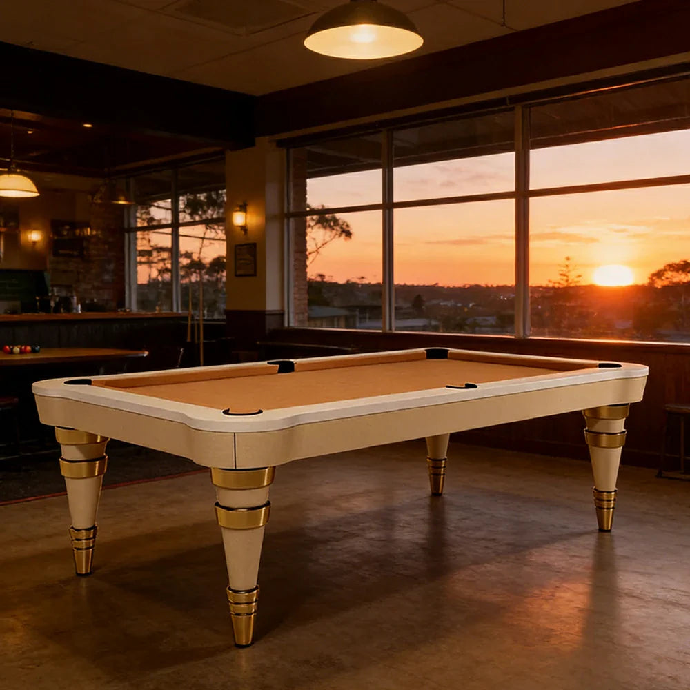 CUETIQ Luxury Designer Billiard Table 2.68m/2.97m - Sculptural Contemporary Design Precision Craftsmanship Premium Materials - Orange