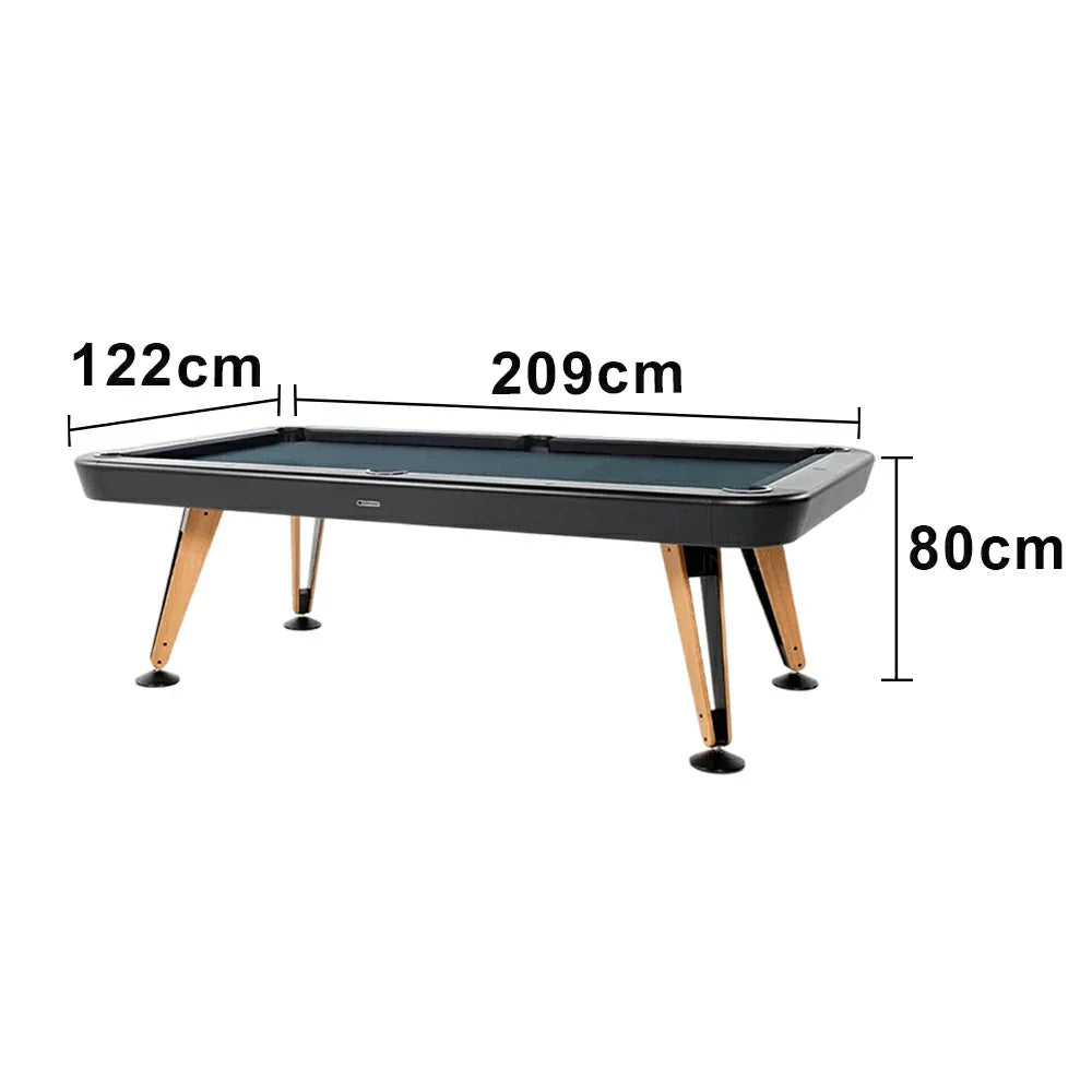 CUETIQ Italian Luxury Billiard Table - Sculptural Minimalist Design Solid Wood Legs Precision Metal Base Premium Craftsmanship - Phantom Black