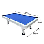 CUETIQ 8FT Table Steel Rails, - Package Outdoor Pool Free Frame, Body, Carbon Accessories White Aluminium - Waterproof Blue