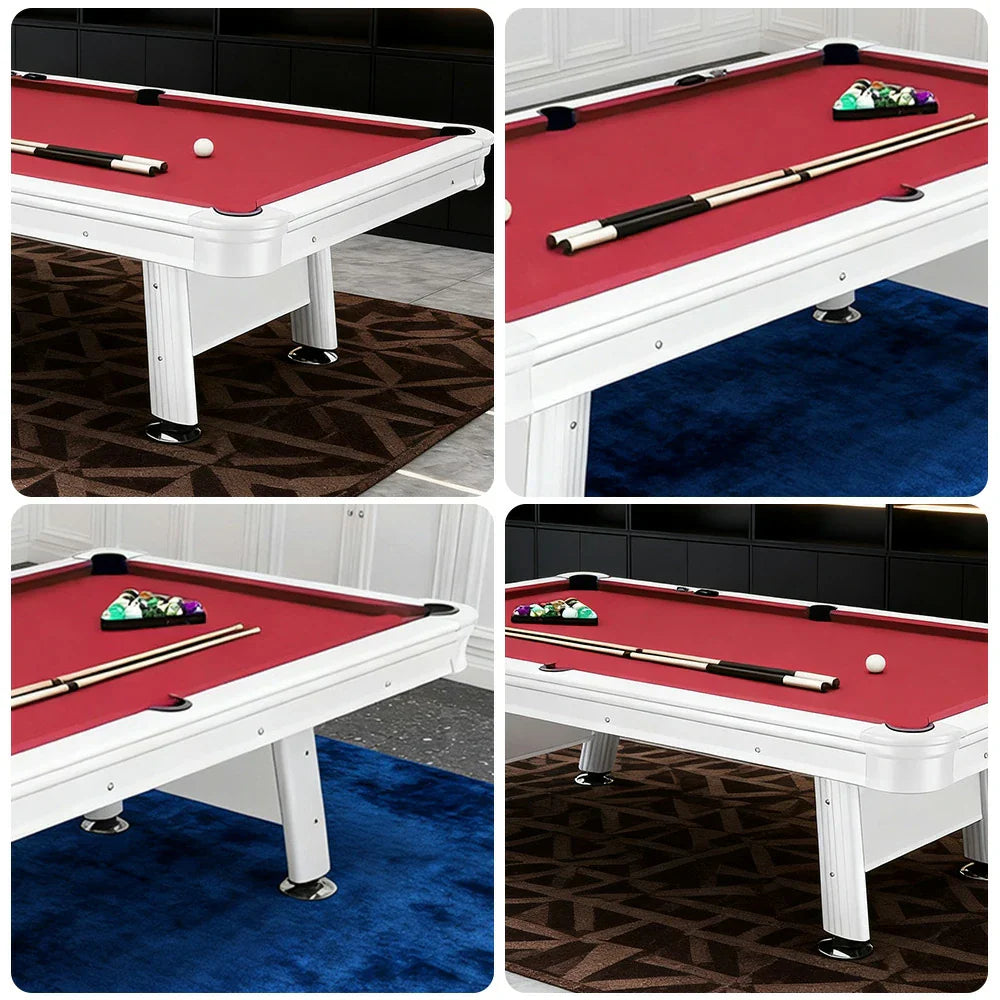 CUETIQ 8FT Frame, - Rails, Accessories Pool Body, Package Aluminium Carbon - Steel White Table Free Waterproof Outdoor Red