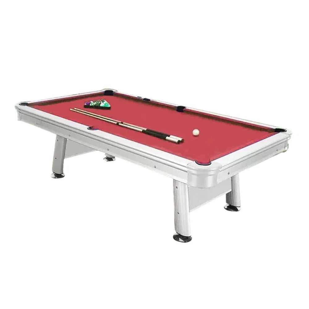 CUETIQ 8FT Frame, - Rails, Accessories Pool Body, Package Aluminium Carbon - Steel White Table Free Waterproof Outdoor Red