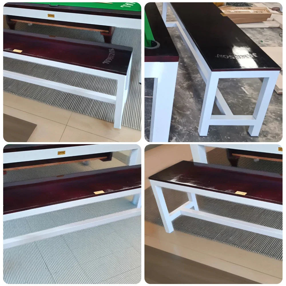 CUETIQ 6/7FT Green Accessories Top Dining Bench Outdoor Set Frame, - Pool Carbon Brown - White Body, Waterproof Table Package Free Steel Felt