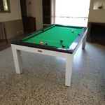 CUETIQ 6/7FT Green Accessories Top Dining Bench Outdoor Set Frame, - Pool Carbon Brown - White Body, Waterproof Table Package Free Steel Felt