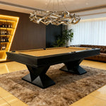 CUETIQ WY23 Cloth, Frame, Wool Leg Stability, 7FT/8FT/9FT Top Leather Design, Luxury Solid Wood Table Premium - Standing Pockets, Table Pool Dining Cover